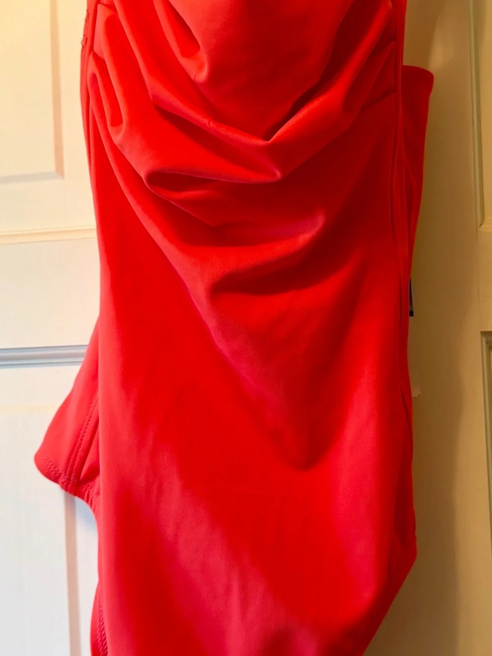 NWT Beach House Coral One Piece Swimsuit Size 8 Ruched Cowl Neck Nordstrom $82